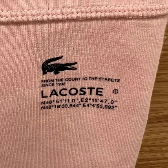 LACOSTE | Ankle-Crop Double-Fleece Joggers | Pink | Size 4 | NWT - Picture 6 of 9